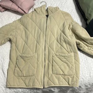 Tan/Cream puffer zip jacket
